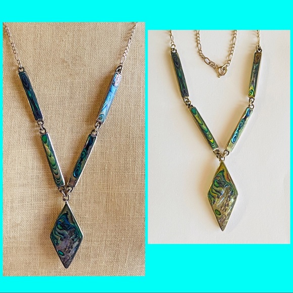 Skyway Trading Sterling Silver Abalone Necklace - Picture 1 of 6
